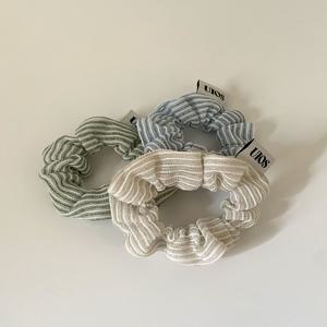 니트 스트라이프 스크런치 3color 헤어슈슈 곱창머리끈 여름 머리끈