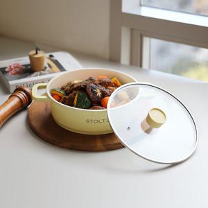 [리퍼] 국내생산 머랭 IH 인덕션 세라믹코팅 양수 전골냄비 24cm