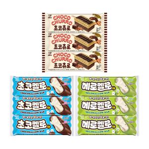 서주 초코츄로바 x3개+메로멜로바 x3개+초코멜로바 x3개