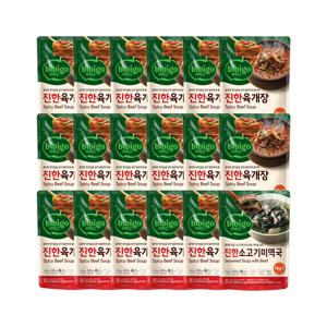 비비고 진한 육개장 500g x17개+진한 소고기미역국 500g x1개