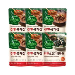 비비고 진한 육개장 500g x5개+진한 소고기미역국 500g x1개