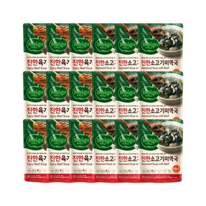 비비고 진한 소고기미역국 500g x9개+진한 육개장 500g x9개