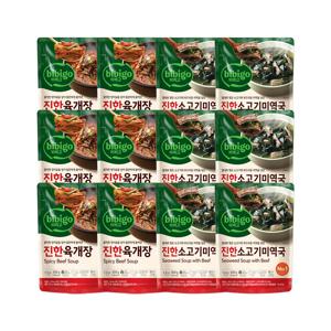 비비고 진한 소고기미역국 500g x6개+진한 육개장 500g x6개