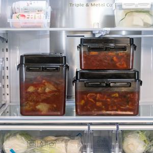 스마트 누름 김치통 1+1 (아삭 누름판 포함) 블랙에디션