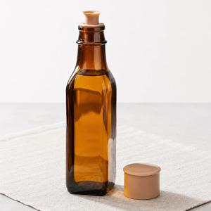 헥사 꾹꾹 국산 오일병 참기름병 실리콘뚜껑 120ml 사각 갈색 (BN120S)