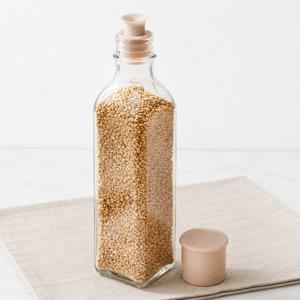 헥사 꾹꾹 국산 오일병 참기름병 실리콘뚜껑 180ml 사각 투명 (FN180S)