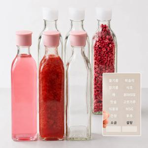 헥사 꾹꾹 국산 오일병 참기름병 실리콘뚜껑 300ml 사각 투명FN300S 6개 라벨포함