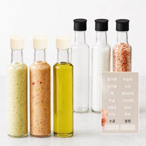 헥사 꾹꾹 국산 오일병 참기름병 실리콘뚜껑 250ml 원형 투명FN250 6개 라벨포함