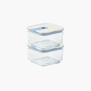 퍼펙트씰M 내열유리 밀폐용기 정사각 500ml 2개 세트