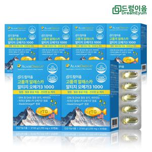 고품격 알래스카 알티지 오메가3 1000 1255mg x 30캡슐 6박스 6개월분