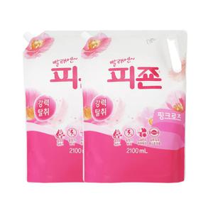 피죤 섬유유연제 핑크로즈 리필 2.1L 2입