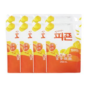 피죤 섬유유연제 옐로미모사 리필 2.1L 2입 x4