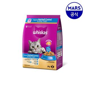 위스카스 건사료 헤어볼 닭고기와 참치 3kg