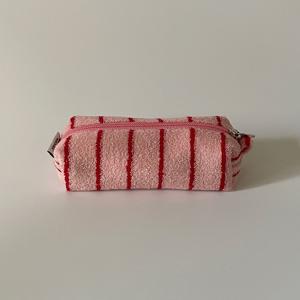 미니 테리 스퀘어 파우치 Red Pink 키링 파우치 여행용 파우치