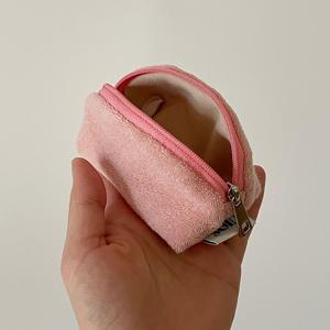 미니 테리 파우치 Coral Pink 키링 파우치 여행용 파우치