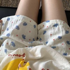 잠옷 숏 팬츠 순면 릴리안 코끼리 이중거즈 여름 파자마 1color