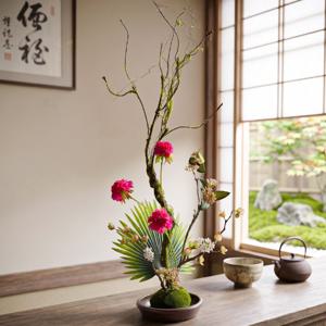 자연의 숨, 산수유 이케바나 수반 set 조화 화분 인테리어 오브제