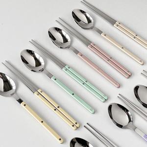 1+1 샤블랑 수저세트 (총2인 4P) 8컬러