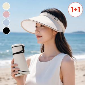 [1+1] 소프트롤 돌돌이 썬캡 한손쏙 접이식 자외선차단 모자 컬러4종