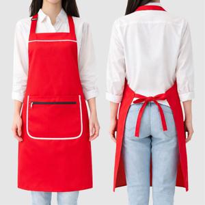 포인트 배색라인 앞치마 목걸이형(4color)_ 애견미용 카페 바리스타