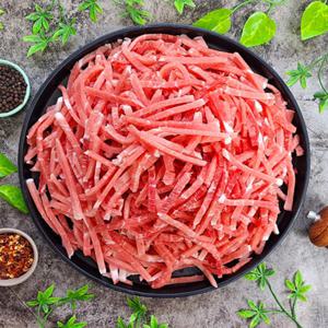 국내산 돼지고기 후지 뒷다리 잡채 유슬용 8mm채설기 2kg
