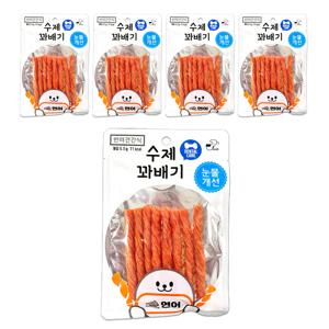 수제꽈배기 덴탈케어 애견간식 80g 연어 5개