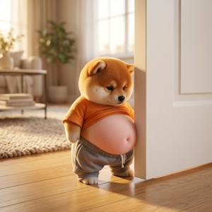 말랑 시바견 뱃살 도어가드 스티커 2P 다용도 충격방지 쿠션패드 문콕방지 벽지보호 스토퍼