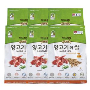 도그랑 훼미리 양고기와 쌀 퍼피 2kg x 6포 12kg 강아지 사료