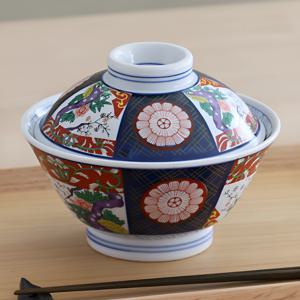 일본 아리따 전사지 텐동 뚜껑있는그릇 돈부리 규동 덮밥 하나조노 장국 도자기