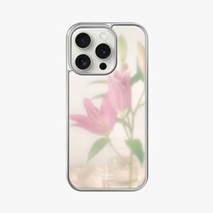 블리아 에폭시 범퍼 실버 폰케이스 bliah 핑크백합 플라워 케이스 phone case