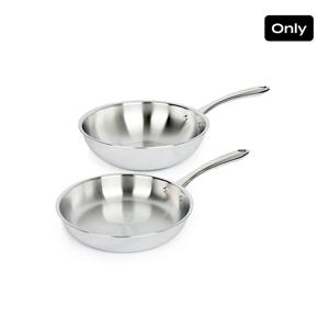 올파이브 통5중 2P세트 스텐 후라이팬 20cm 궁중팬 24cm 인덕션겸용