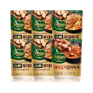 비비고 스팸부대찌개 460g x5개+돼지고기김치찌개 460g x1개