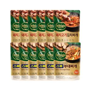 비비고 돼지고기김치찌개 460g x6개+스팸부대찌개 460g x6개