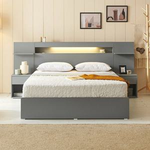혼수가구 LED무드등 시스템 서랍형침대Q+매트세트 프리미엄 퀸사이즈 엔틱