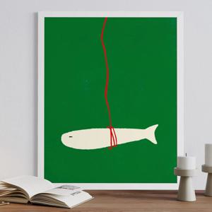 평온한 칼라 액막이 명태 그림 액자 JELLY GREEN 4050사이즈