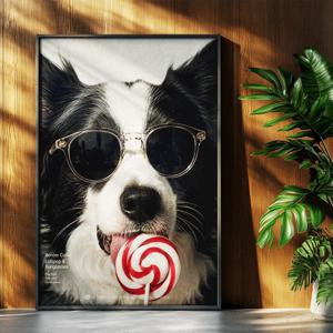 강아지 보더콜리 그림 일러스트포스터 인테리어포스터