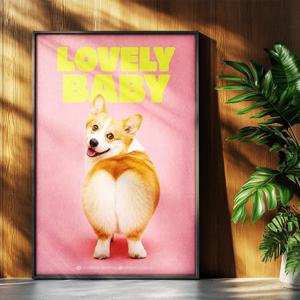 강아지 웰시코기 그림 일러스트포스터 인테리어포스터