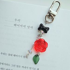 6월 탄생화 장미 키링 플라워 감성 책갈피 가볍게 선물하기 좋은 친구 생일선물
