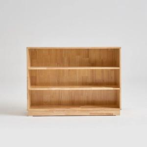북유럽풍 따뜻한 원목 와이드 3단 장난감 선반 교구장(100cm) 미니멀 서재