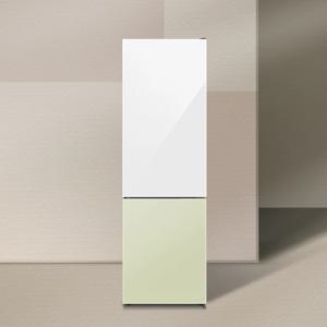 글램글라스 스마트 콤비 냉장고 HRP255MDWG 244L 화이트+세이지그린