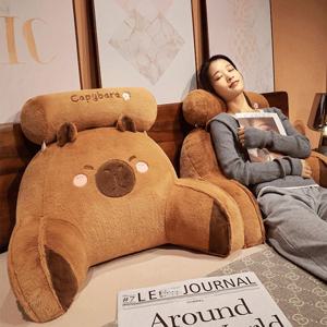 카피바라 허리쿠션 등받이 사무실 차량 침대 쇼파 허리 등 받침 인형쿠션 (2sizes)