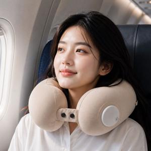 휴대용 에어 목쿠션 기내용 여행용 목베개 파우치 세트