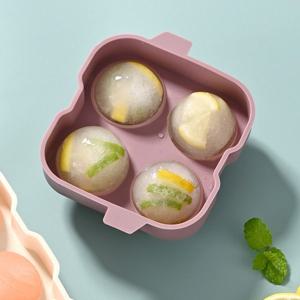 1+1 실리콘 구슬 얼음틀 4구 원형 하이볼 얼음 몰드 아이스트레이