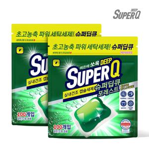 고농축 캡슐세제 포레스트 100개입+100개입 대용량 실내건조 드럼 일반 겸용