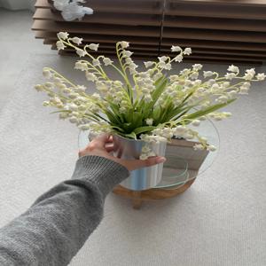 Pure drop flower kit 은방울 조화+실버 화병 세트