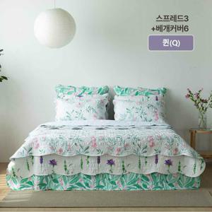 [26SS/최신상/메종노아]Q 속건워싱 시어서커 스프레드3장+베개커버 세트6장 총9종 Q(퀸/양면)