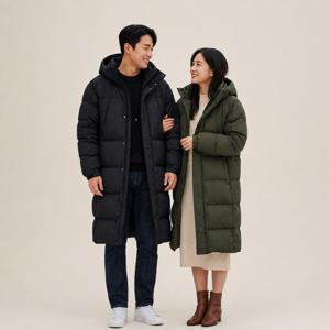 블랙야크 역시즌 정상가459000  공용 캐주얼 기본 롱 벤치 구스 다운자켓 공용 퍼스트벤치다운 1BYPAW4902
