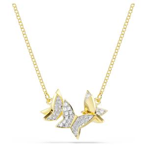 Idyllia Lilia 네크리스, 나비, 화이트, 18K 골드 피니시