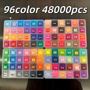 TEMU 컬러 24/96, 12000/48000개 2.6mm 고품질 퓨즈 비즈, 섬세한 디테일 아트 & 고화질 이미지용 픽셀 비즈, 수제 작품, 다림질 비즈 키트, 부활절 선물