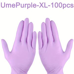 TEMU 100개입/팩, 플럼 퍼플 고품질 내구성 일회용 니트릴 장갑, 주방 설거지, 청소, 타투, 염색, 호텔 및 가정 청소에 매우 적합